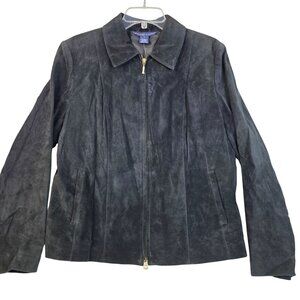 Black Suede Lined Jacket Size XL Vintage Deadstock Outerwear Catherine Stewart